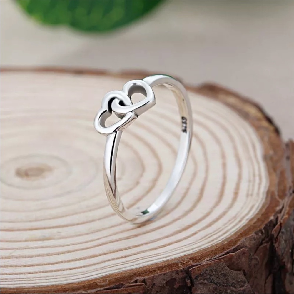 PANDORA DOUBLE LOVE RING WITH BOX - Picture 3 of 3